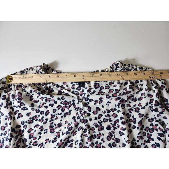 ZAC & RACHEL Pink Gray Animal Print Bell Sleeve Boho Hippie Top SZ L - Picture 7 of 13